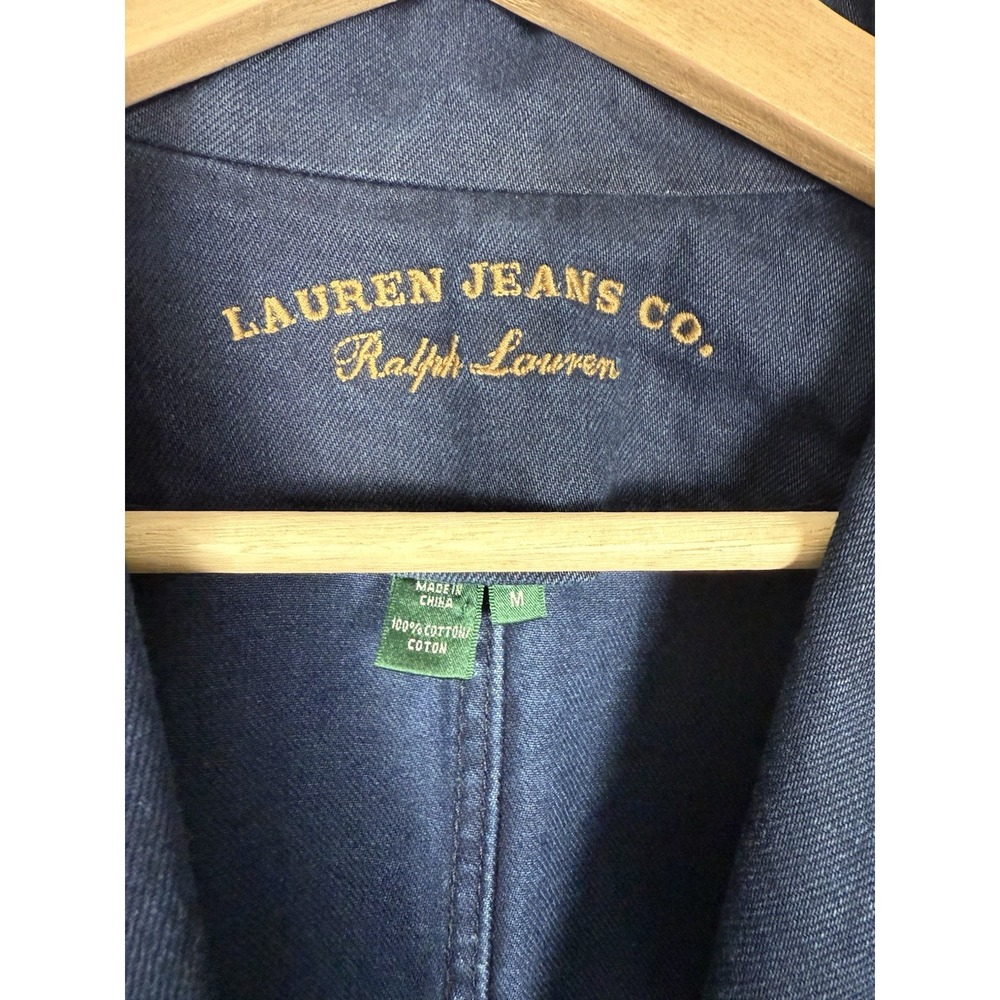 Ralph Lauren‎ Jeans Co Women's M Denim Blazer Jacket Preppy Old Money - Picture 2 of 10